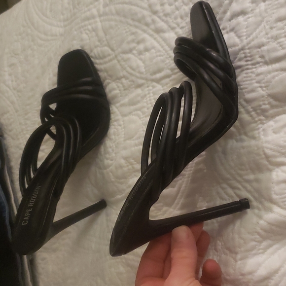 Squared-toe heeled slides - Picture 2 of 6